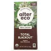 Alter Eco - Organic Dark Chocolate 100% Cacao Total Blackout - 2.65 oz. Pack Of 12