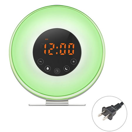alarm plug bedroom clock sunrise fm touch radio led control digital homeholiday wake light clocks