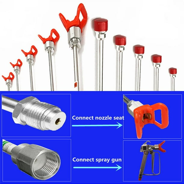 Airless paint sprayer extension outlet
