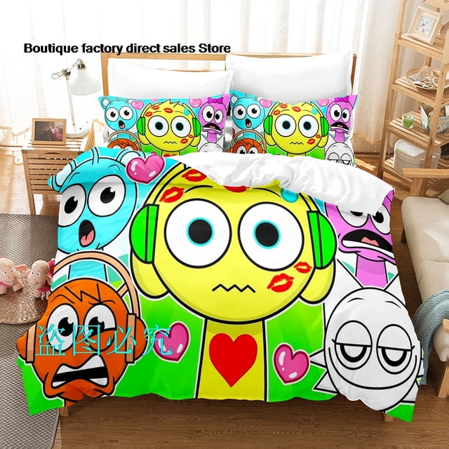 Sprunki Bedding Set Single Twin Full Queen King Size Bed Set Adult Kid Bedroom Duvetcover Sets Sprunki parure de lit BedBed Sheets