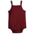 thumbnail image 1 of Xingqing Newborn Baby Girl Clothes Halter Sleeveless Ribbed Knit Soild Color Jumpsuit, 1 of 9