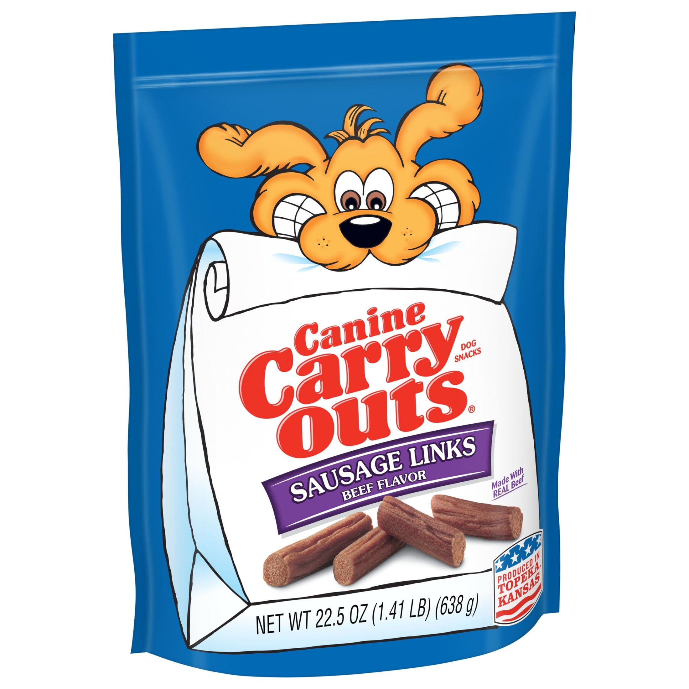 Canine Carry Outs Sausage Links Beef Flavor Dog Treats, 22.5oz Bag