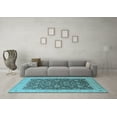 thumbnail image 3 of Ahgly Company Indoor Square Oriental Light Blue Traditional Area Rugs, 8' Square, 3 of 4