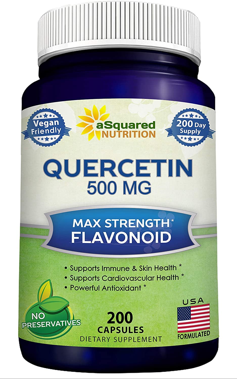Quercetin 500mg Supplement 200 Capsules Quercetin Dihydrate to