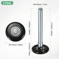 thumbnail image 3 of Uxcell Rouleaux de Porte de Garage en Nylon Lot de 2, Roues de Porte de Garage 1.8 Pouces Tige 4.72 Pouces, 6200zz pour Portes de Garage/portes à Rabat, Noir, 3 of 6