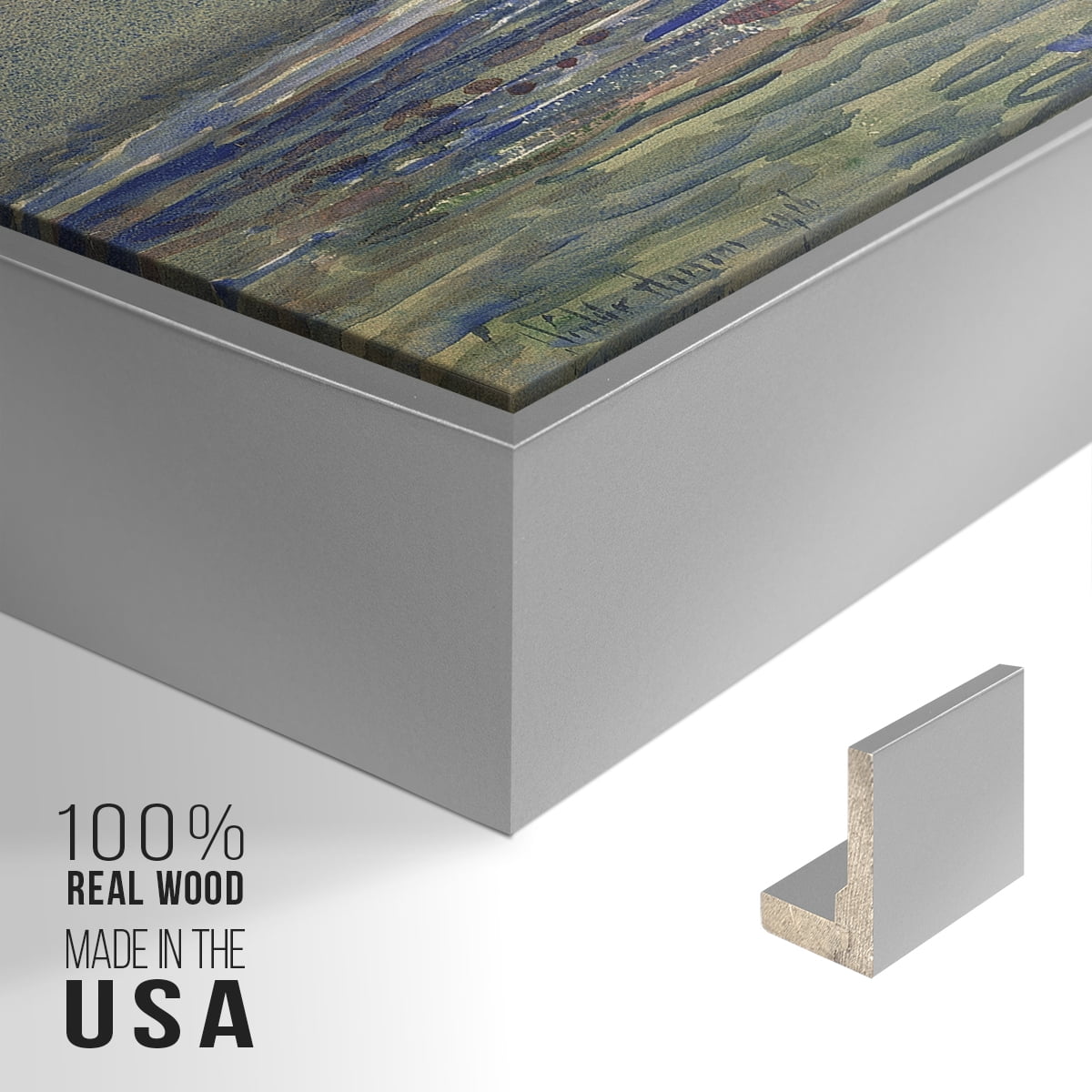 Vintage Landscape-CXXXVI By Wexford Home Framed in Silver Wood Gallery Wrapped Canvas 27 in. x 41 in.