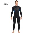 thumbnail image 4 of Naiovety Traje de buceo de 3mm, Material de nailon, buena elasticidad, traje de baño de una pieza de estilo de manga larga, traje de neopreno con ribete Deportes acuáticos Hombre Azul Oscuro 3XL Naiovety OD020682-18, 4 of 6