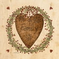 thumbnail image 2 of Spivey, Linda 26x26 Gold Ornate Wood Framed with Double Matting Museum Art Print Titled - Punched Tin Heart on Wreath, 2 of 4