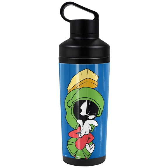 Looney Tunes Official Marvin The Martian 18 oz Insulated Water Bottle, Leak Resistant, Vacuum Insulated Stainless Steel with 2-in-1 Loop Cap