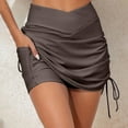 thumbnail image 2 of Seductiva Women's Original Shorts Women's Spring/Summer Bikini On Both Sides of the Solid Color Wrap Beach Skirt Swim Shorts Summer Shorts for Women, 2 of 4