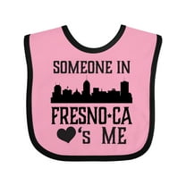 Inktastic Fresno California Someone Loves Me Skyline Boys or Girls Baby Bib