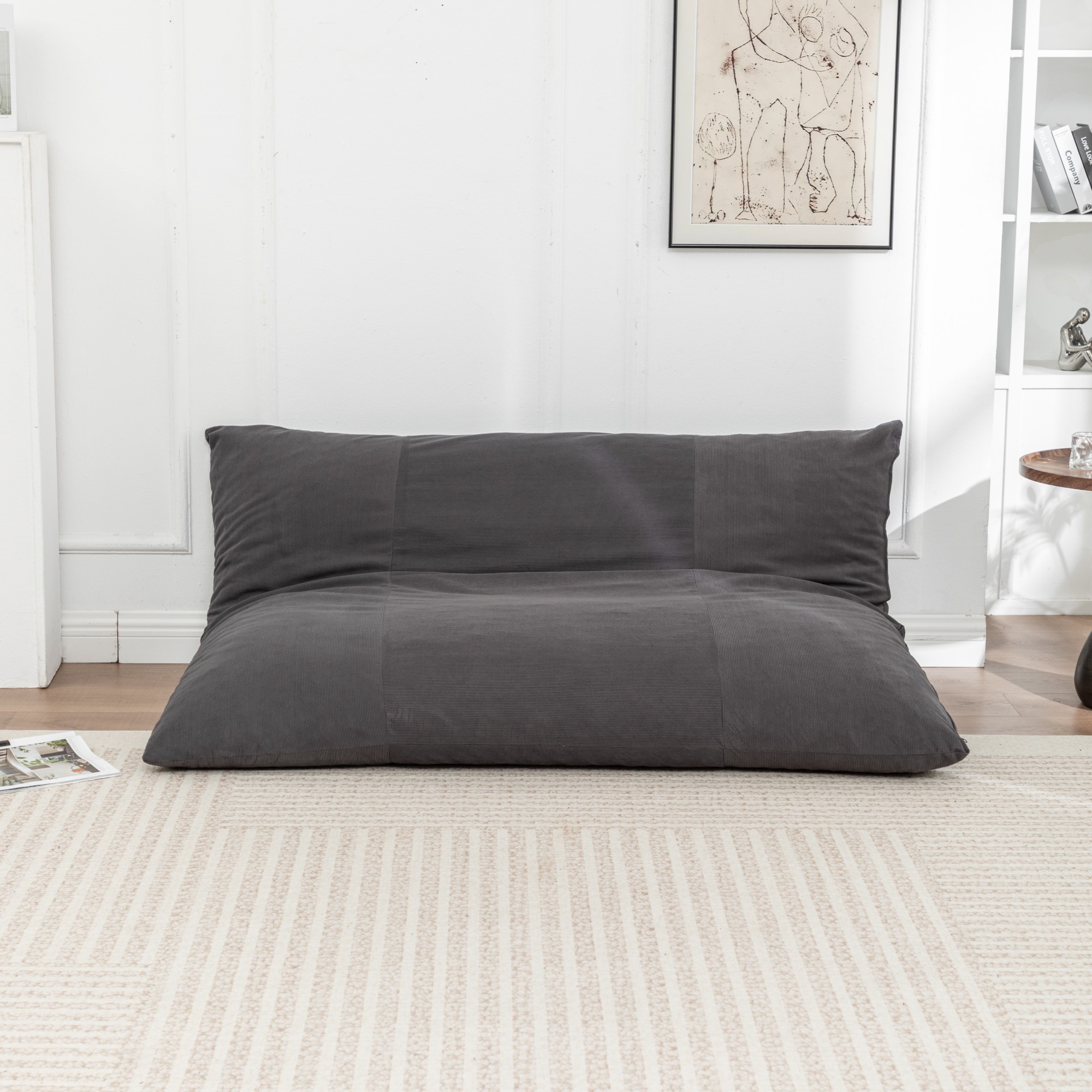 Floor Bean Bag Chair, a Lazy Lounger Suitable for Both Adults and Children, Ideal for Living Rooms, Balconies or Leisure and Entertainment Venues (Grey)