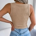thumbnail image 5 of Njoeus Women's Front Cut Out Knit Sweater Crop Tank Top Casual Sleeveless Summer Sweaters Vest Tops, 5 of 5