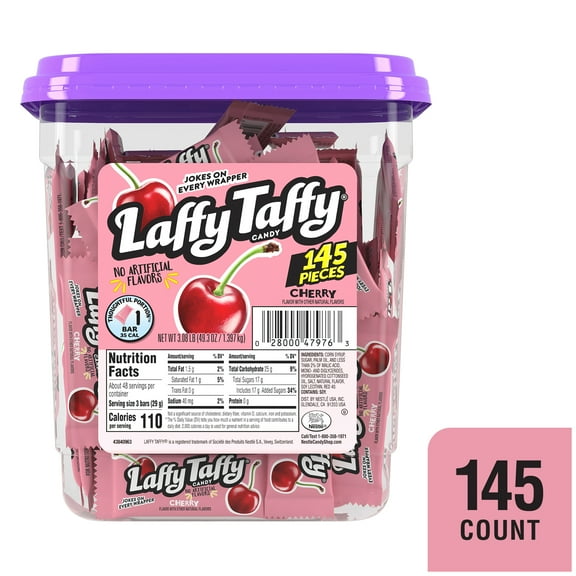 Laffy Taffy Cherry Candy, 0.34 oz, 145 Count