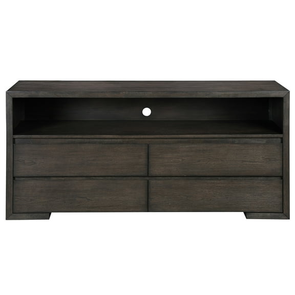 Steve Silver Evan Modern Rectangle TV Console with 4 Drawers, Walnut