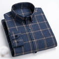 thumbnail image 3 of YOIAVAIOY Mens Plaid Long Sleeve Shirts Soft Cotton Button Down Shirts Lightweight Shacket Jacket with Pocket, 3 of 3