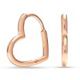 thumbnail image 4 of LeCalla 925 Sterling Silver Jewelry SMALL Heart Huggie Hoop Earrings for Women 22MM, 4 of 6