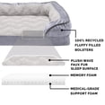 thumbnail image 2 of FurHaven Velvet Waves Perfect Comfort Sofa Pet Bed, Granite Gray, Large, 1 Count, 2 of 9