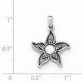 thumbnail image 2 of Sterling Silver Polished & Antiqued Flower Pendant, 2 of 2