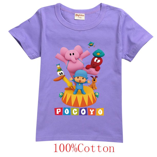 Camiseta con estampado de Pocoyoe para niños, camiseta de manga corta para niños, ropa para niños, heterosexual, drogas, lindo, dibujos animados, caliente, nuevo, verano zhangyuxiang LED