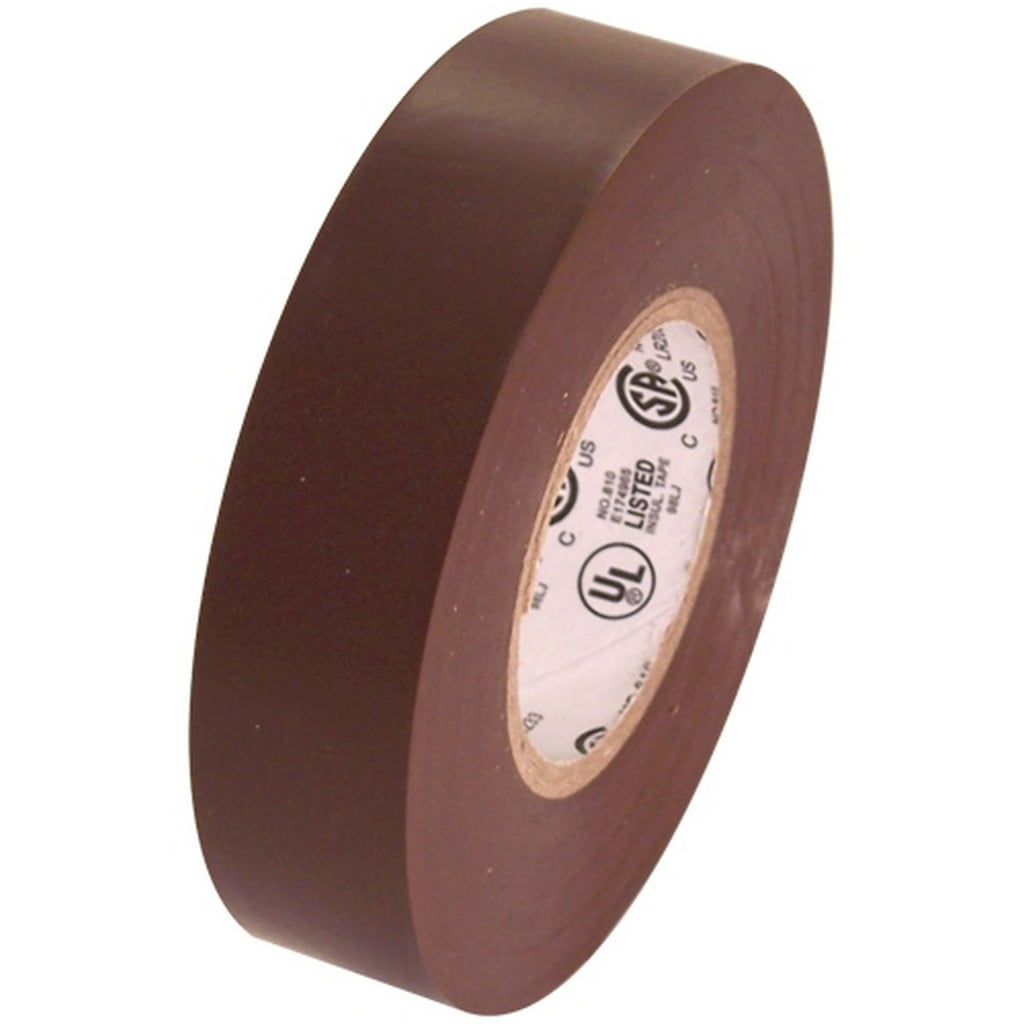 Brown 3/4 Inch x 60 Foot Electrical Tape 10-Rolls 