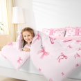 thumbnail image 4 of jejeloiu Initial Letter F Queen Comforter Set,Kawaii Bow Bowknot Bedding Sets,Light Pink Bedding Comforter Set For Girls,Breathable Bedroom Decoration Reversible,3-Piece, 4 of 8