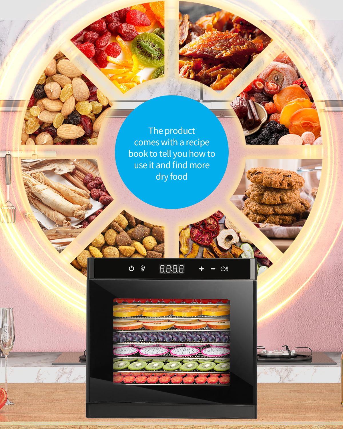 Iagreea Food Dehydrator Machine 8 Trays Food - Temu