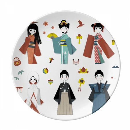 

Traditional Japanese Local Girl Plate Decorative Porcelain Salver Tableware Dinner Dish