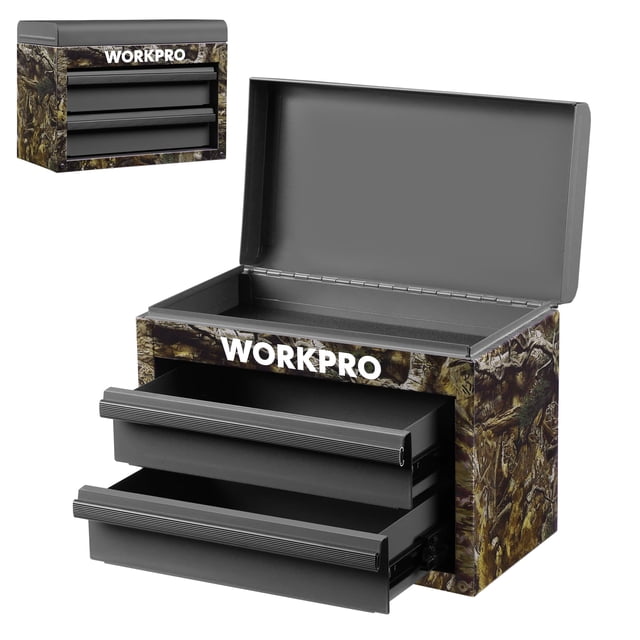Caja de Herramientas Mini Metálica WORKPRO con 2 Cajones