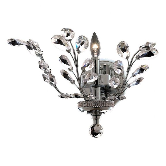 Orchid 1 light Chrome Wall Sconce Clear Elegant Cut Crystal