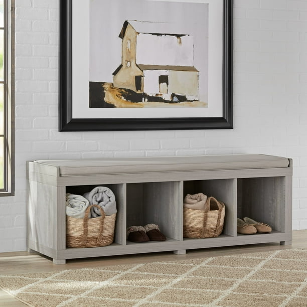 Better Homes & Gardens 4Cube Storage Bench, European Oak