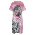 thumbnail image 4 of Vestido de dama de honor con bolsillo suelto para mujer falda larga con estampado de gallo y pinky diseño suizo Verano, 4 of 6