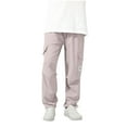thumbnail image 2 of NAISIBABY Boys Cargo Pants, Elastic Waist Straight Leg Multiple Pockets Pull On Fashion Pants Pink 4T, 2 of 8