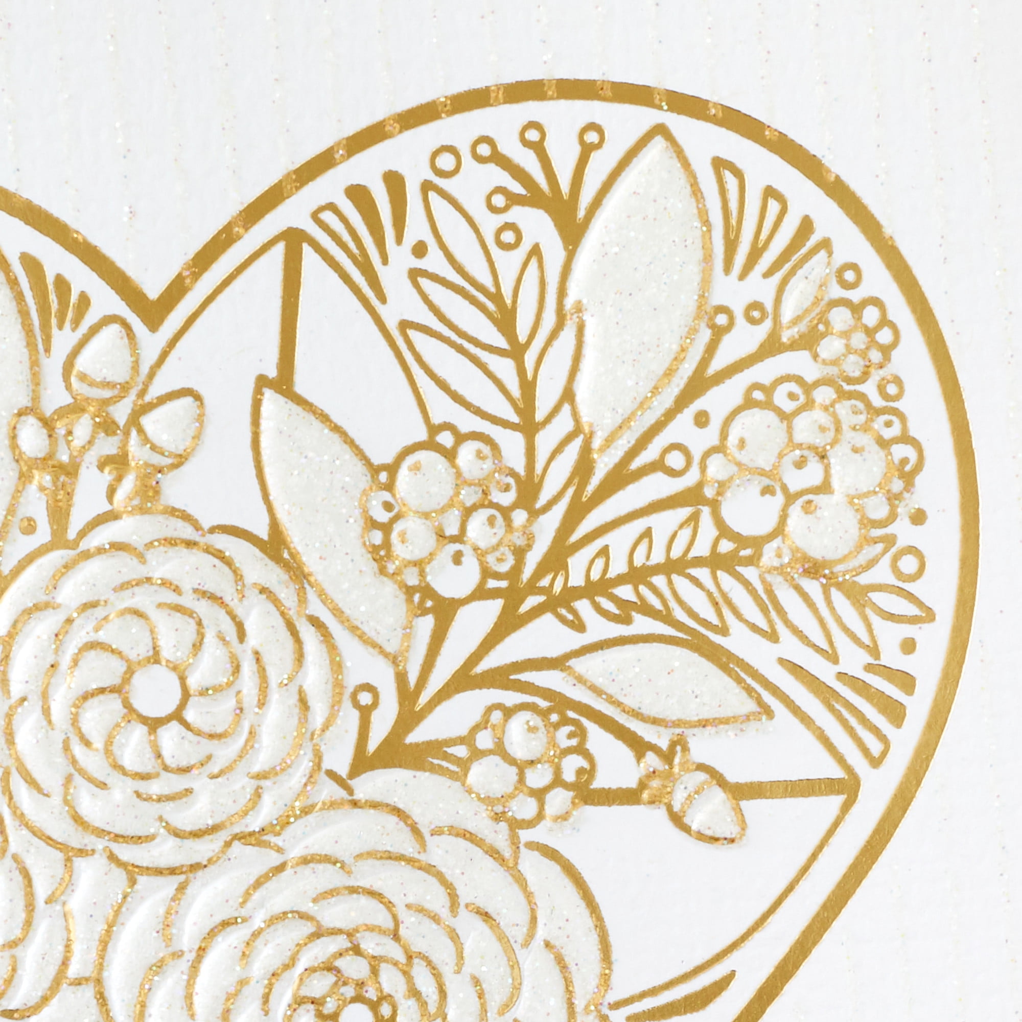 Hallmark Wedding Card (Gold Floral Heart Congratulations)