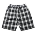 thumbnail image 4 of xfsWaSs Men's Casual Shorts Classic Plaid Straight Leg Shorts Drawstring Elastic Waist Summer Shorts With Pockets Soft Breathable Bottoms Sports Short Pants, 4 of 5