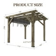 thumbnail image 2 of Pinypikaka 10x12 FT Outdoor Wooden Gazebo Pergola with Canopy, Quality Support Structure, Wind & Snow Resistant, Modern Outdoor Extendable Pavilion for Decks, Porches, Vines, 2 of 8