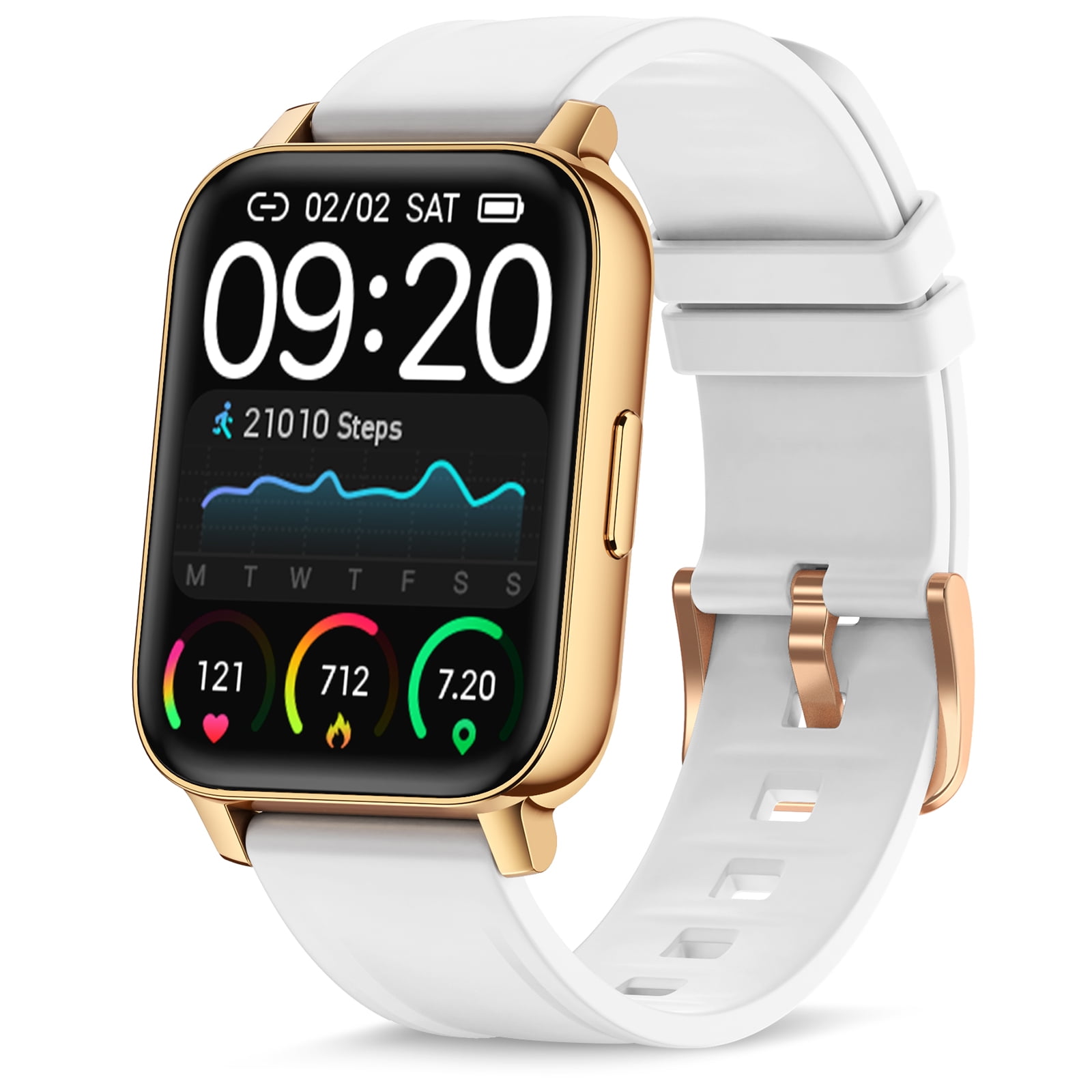 5ATM Bluetooth Smartwatch Fitness GPS Herzfrequenzmesser Wasserdicht Android iOS 