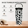 thumbnail image 3 of 30 oz Cow Flip StrawTumbler With Handle,Cow Print Gifts for Women,Cow Print Tumbler with lid and Straw Vacuum Insulated Leakproof Flip Coffee Travel Mug Cup Water Bottle,Cow Print Stuff, 3 of 6