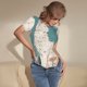 thumbnail image 3 of Fotbe Celestial Cat And Flowers Body de Mujer con Cuello Redondo y Mangas Cortas, Sin Mangas Ajustado, Suave, Cómodo y Básico-Small, 3 of 7