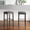 Gray 818, variant on Set of 2 Grey Wood Bar Stools with Upholstered Seat for Kitchen Counter, Rustic Rubberwood Barstools