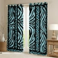 thumbnail image 2 of Homewish Leopard Zebra Print Curtains Pack of 2 (42x84 Each) for Teesn Female Men,Geometric Stripes Curtains Blackout,Black Teal Bedroom Curtains,Ultra Soft Home Decor, 2 of 6