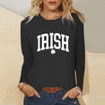 thumbnail image 2 of Women's St. Patrick's Day Tops Long Sleeve Irish Shamrock Graphic Tee Shirts Holiday Irish Casual Crew Neck Blouse, 2 of 5