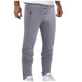 thumbnail image 3 of Vedolay Men Trousers Casual Slim Fit Men's Cotton Linen Pants Drawstring Casual Trousers Lightweight,Dark Gray XXL, 3 of 4