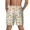thumbnail image 3 of Kdxio Squirrel And Mushroom Print Men's Swim Trunks with Compression Liner 7 Inch Inseam Quick Dry Swim Shorts, 3 of 7