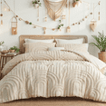 thumbnail image 4 of JOLUSERE 3 Piece Beige Tufted Duvet Cover Queen Set, Geometric Arch Pattern Shabby Chic Luxury Boho Bedding Set, 4 of 13