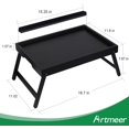 thumbnail image 2 of Foldable Bamboo Bed Tray Table with Handles, Media Slot, Black, 2 of 5