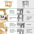 thumbnail image 3 of 2-Tier Bamboo Shower Chair for Inside Shower, Waterproof Bathroom Baby Bath Seat with Storage Shelf and Shower Head Holder, Shower Stool for Seniors Adults Disabled Pregnant Woman, 3 of 8