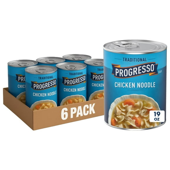 Progresso Traditional Chicken Noodle Canned Soup, 19 oz, 6 Cans