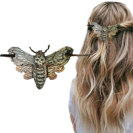 Hair Accessories Moth Hairpin Skull Retro Style Hand-carved Decorations For  Women Girls Halloween Bun Cover Holder | Walmart Canada