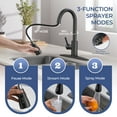 thumbnail image 4 of TVOFEK Kitchen Faucet with Pull Down Sprayer, Black Stainless Steel Kitchen Water Faucet with Deck Plate for 1 or 3 Hole, Single Handle Classic Faucets for RV Laundry Bar Camper, 4 of 13